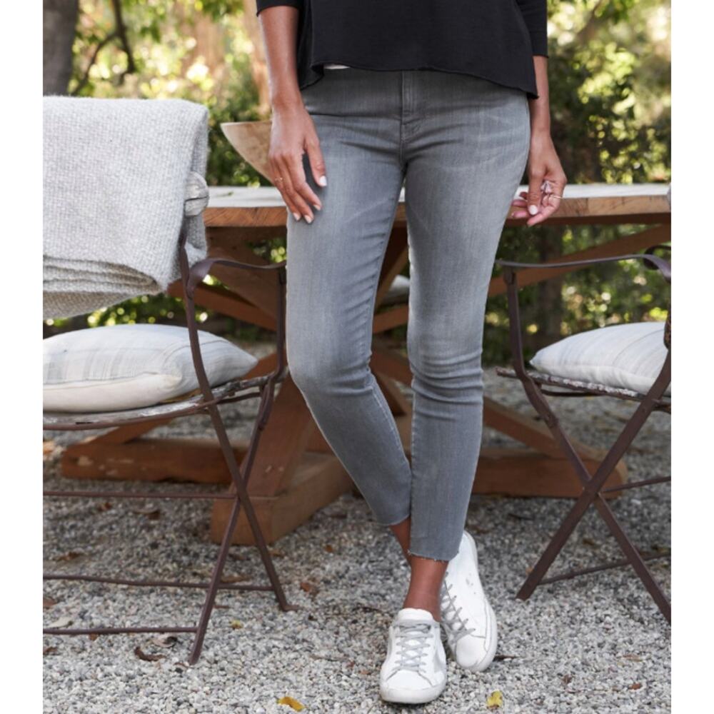 Frank & Eileen Sligo Mid Rise Raw Hem Crop Stretch Skinny Jean 2022 Wash Size 26